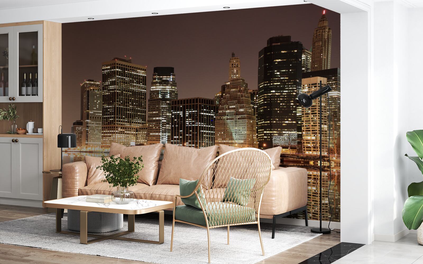 Фотошпалери вогні нічного нью-йорка на вулицях