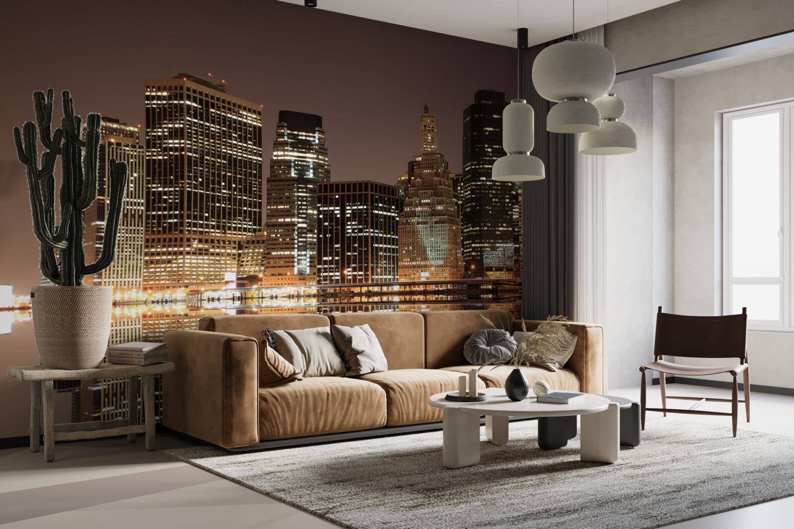 Фотошпалери вогні нічного нью-йорка на вулицях