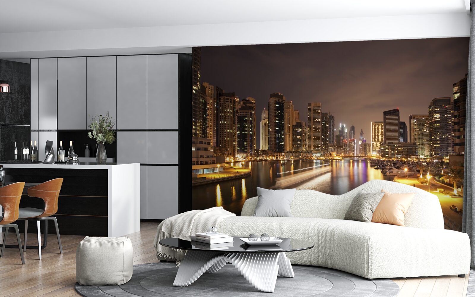 Фотошпалери захоплюючий нічний міський пейзаж