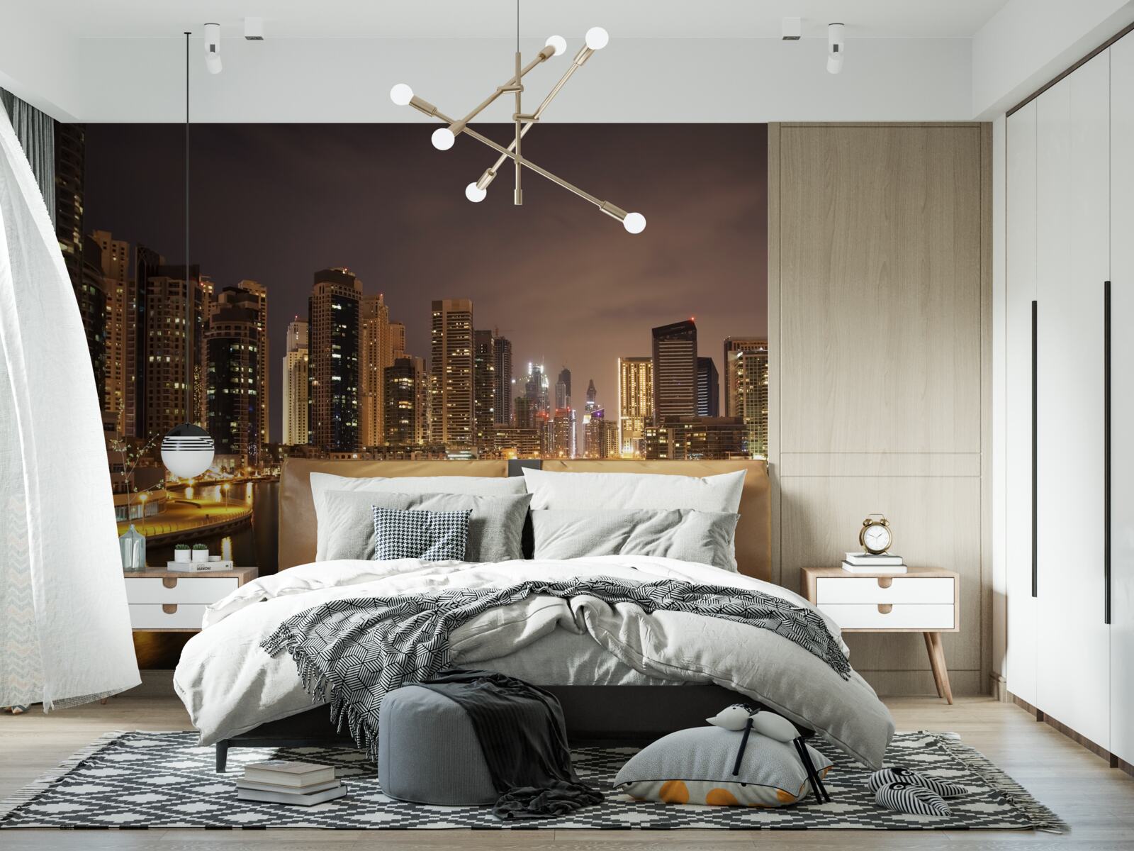 Фотошпалери захоплюючий нічний міський пейзаж