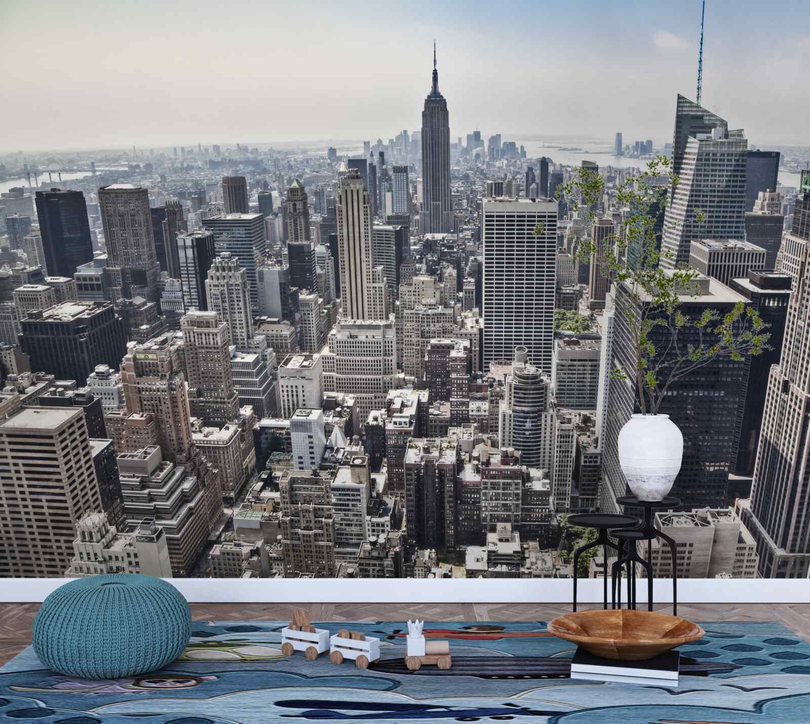 Фотошпалери вид на місто з висоти, порівнянної з висотою пташиного польоту