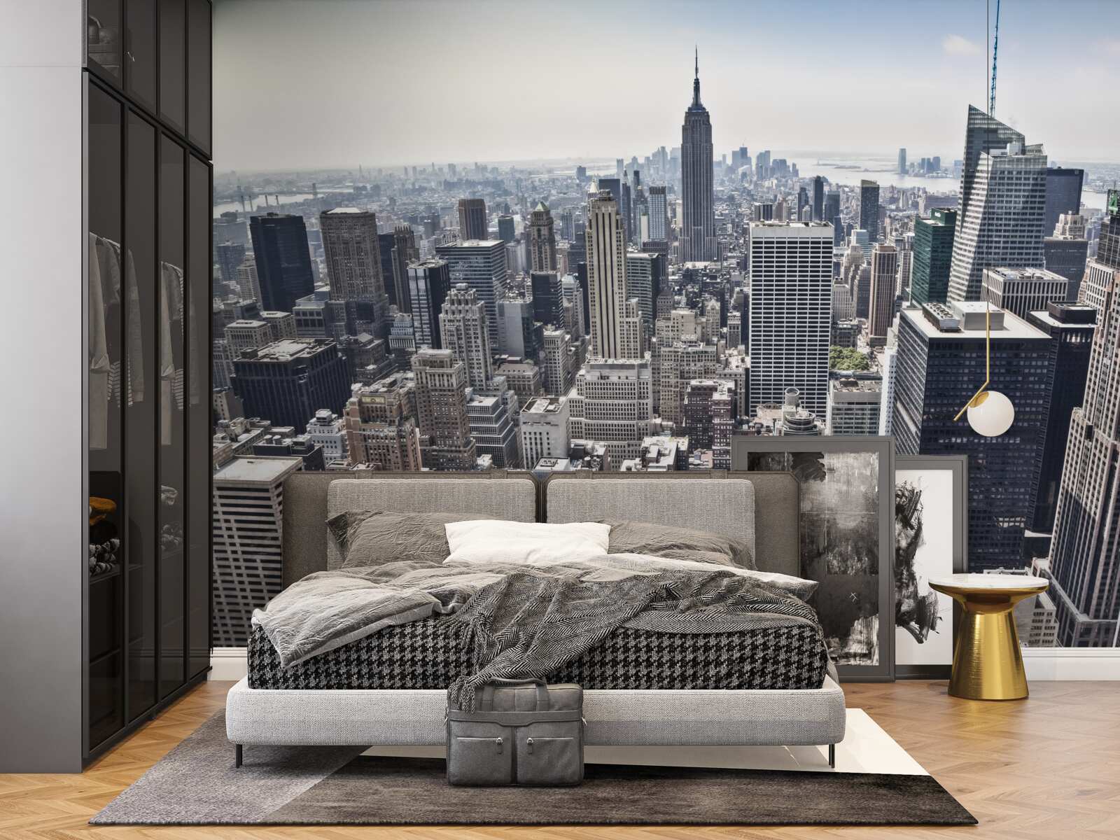 Фотошпалери вид на місто з висоти, порівнянної з висотою пташиного польоту