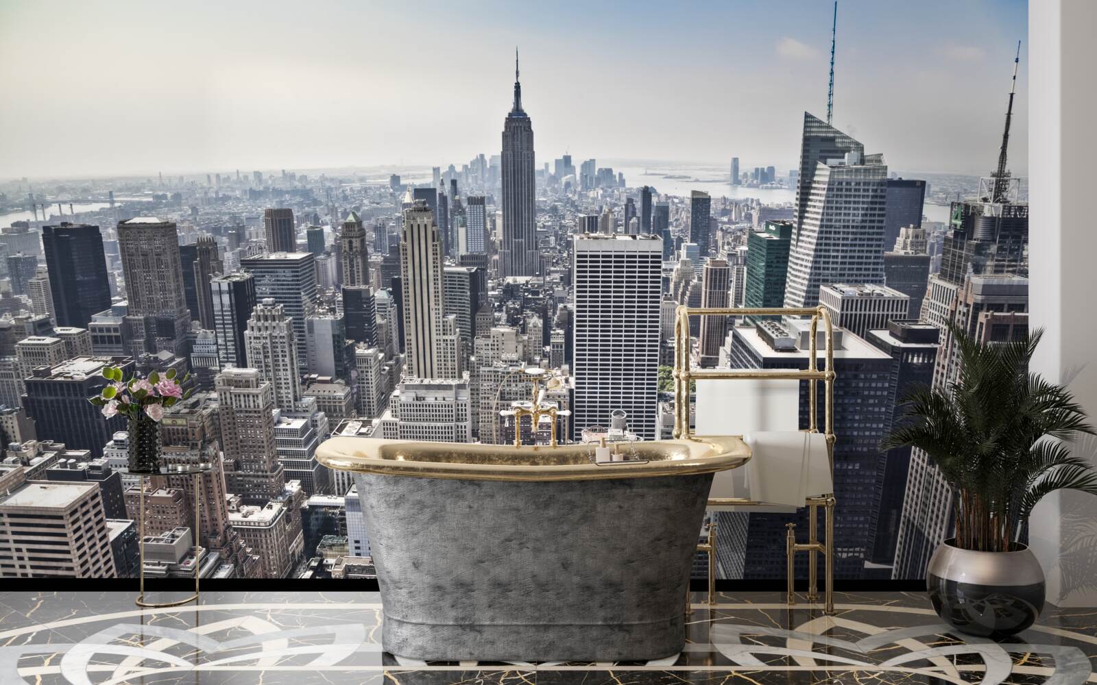 Фотошпалери вид на місто з висоти, порівнянної з висотою пташиного польоту