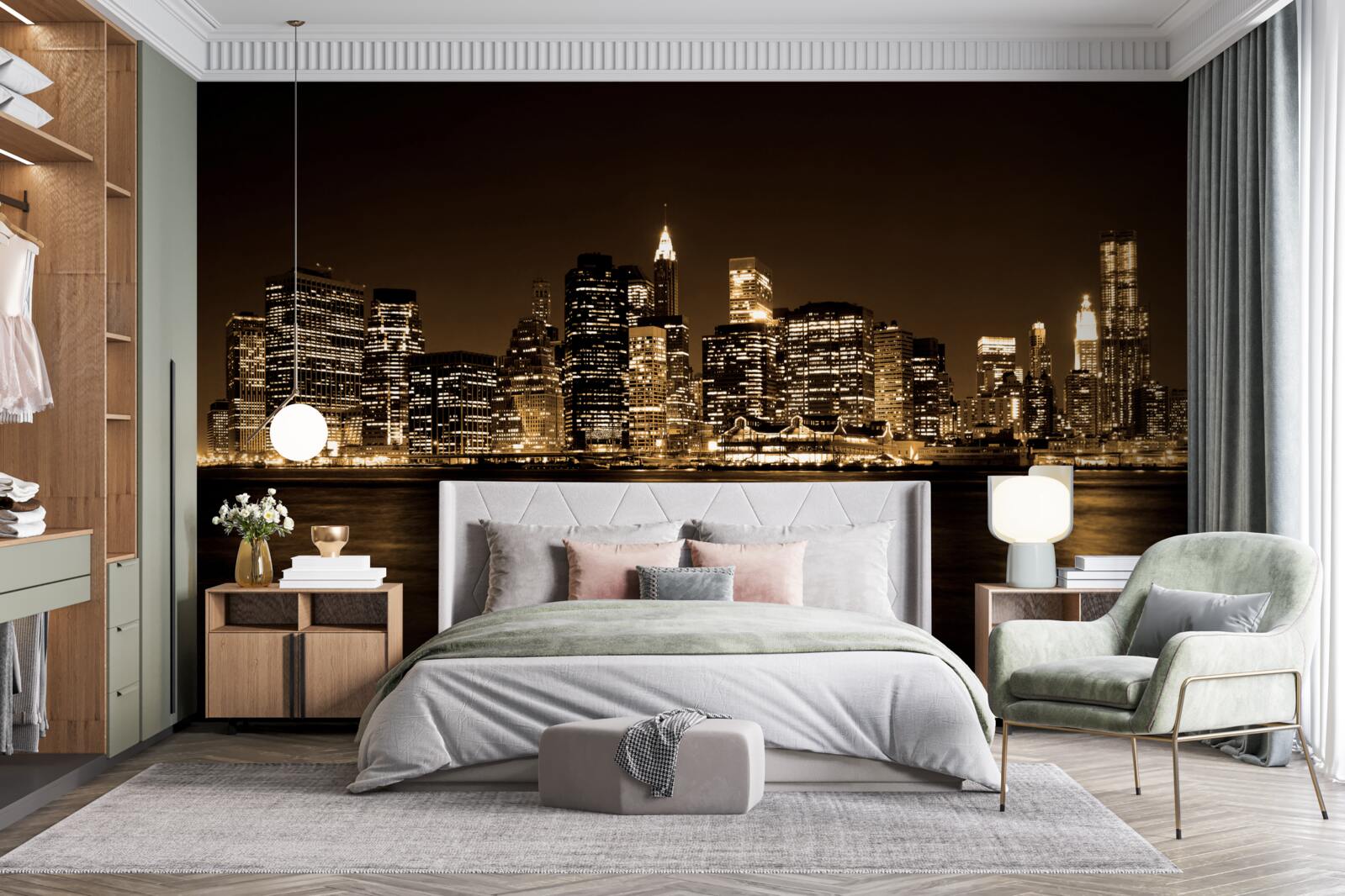 Фотошпалери модернізоване місто під зоряним небом