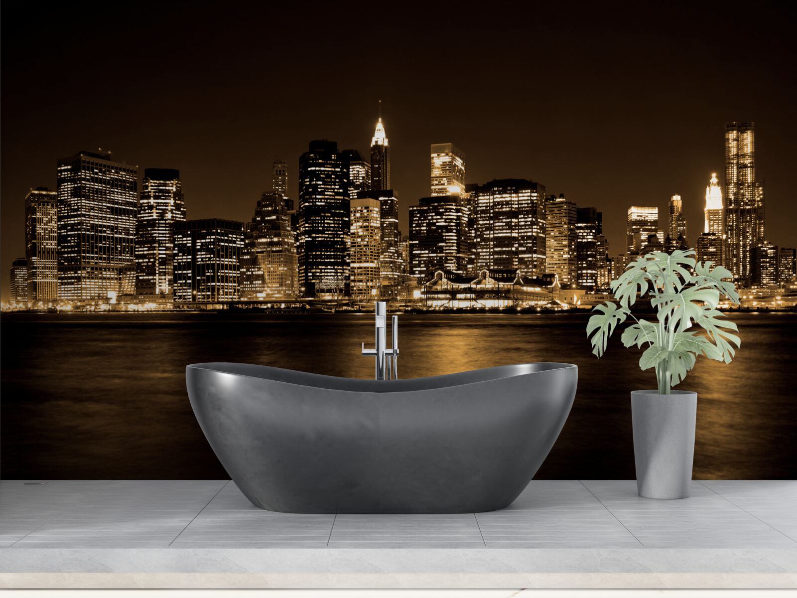 Фотошпалери модернізоване місто під зоряним небом