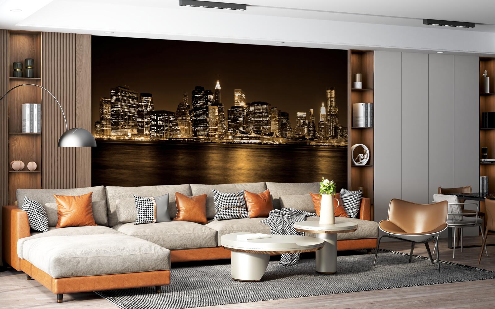 Фотошпалери модернізоване місто під зоряним небом