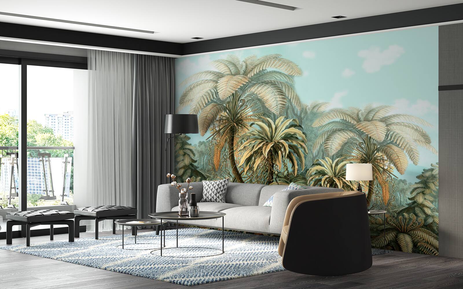 Фотошпалери тропічні дерева на блаженному острові