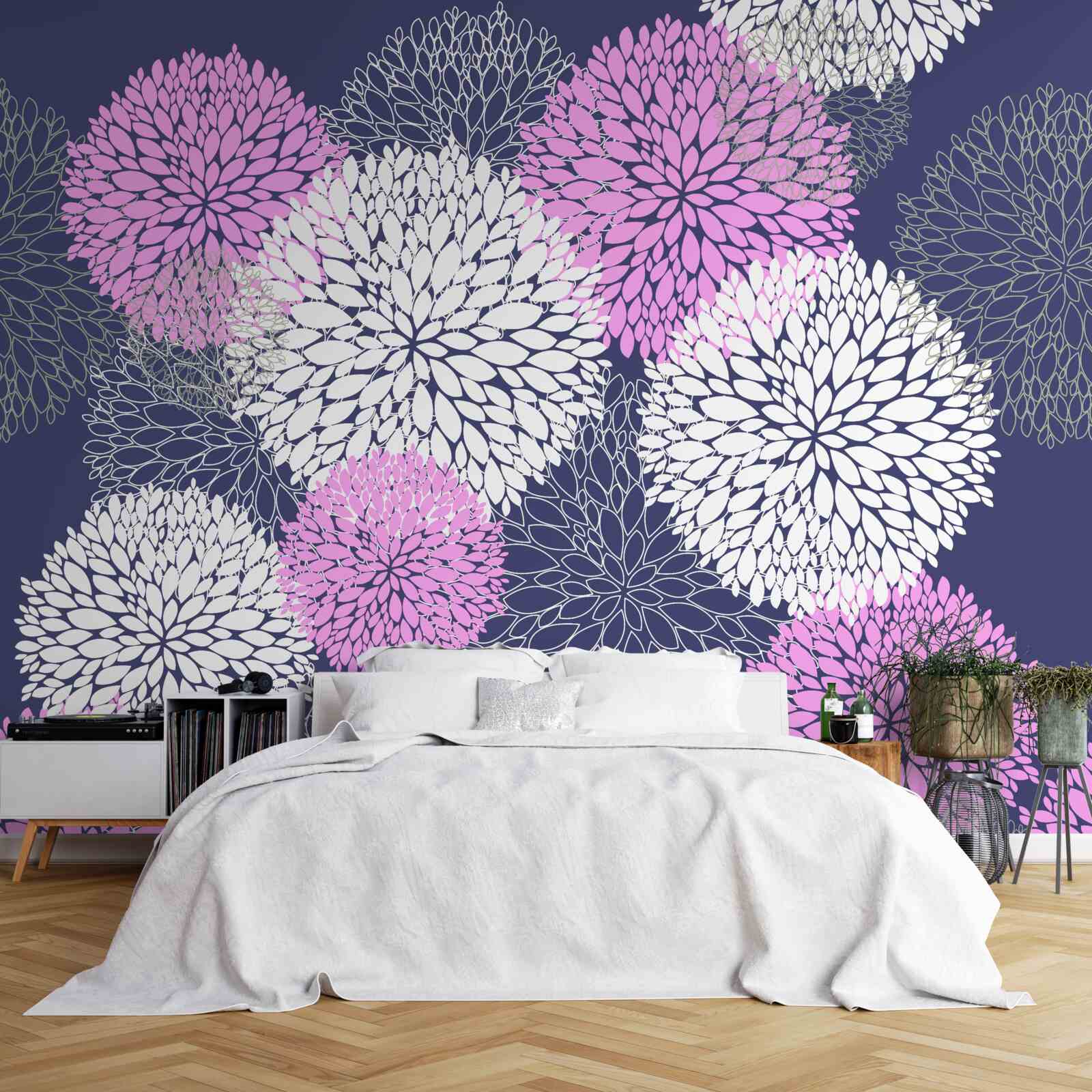 Фотошпалери рожеві та білі анемони