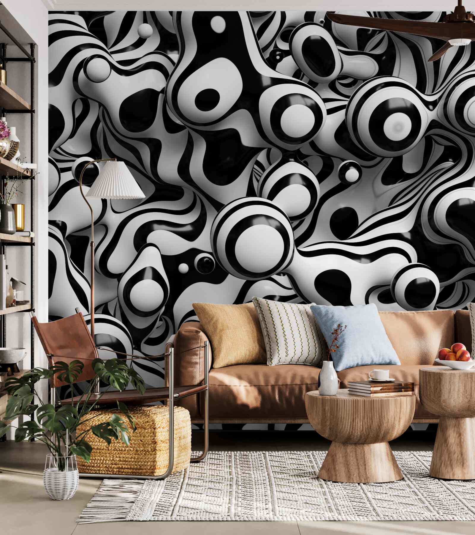 Фотошпалери абстракція в чорно-білій палітрі