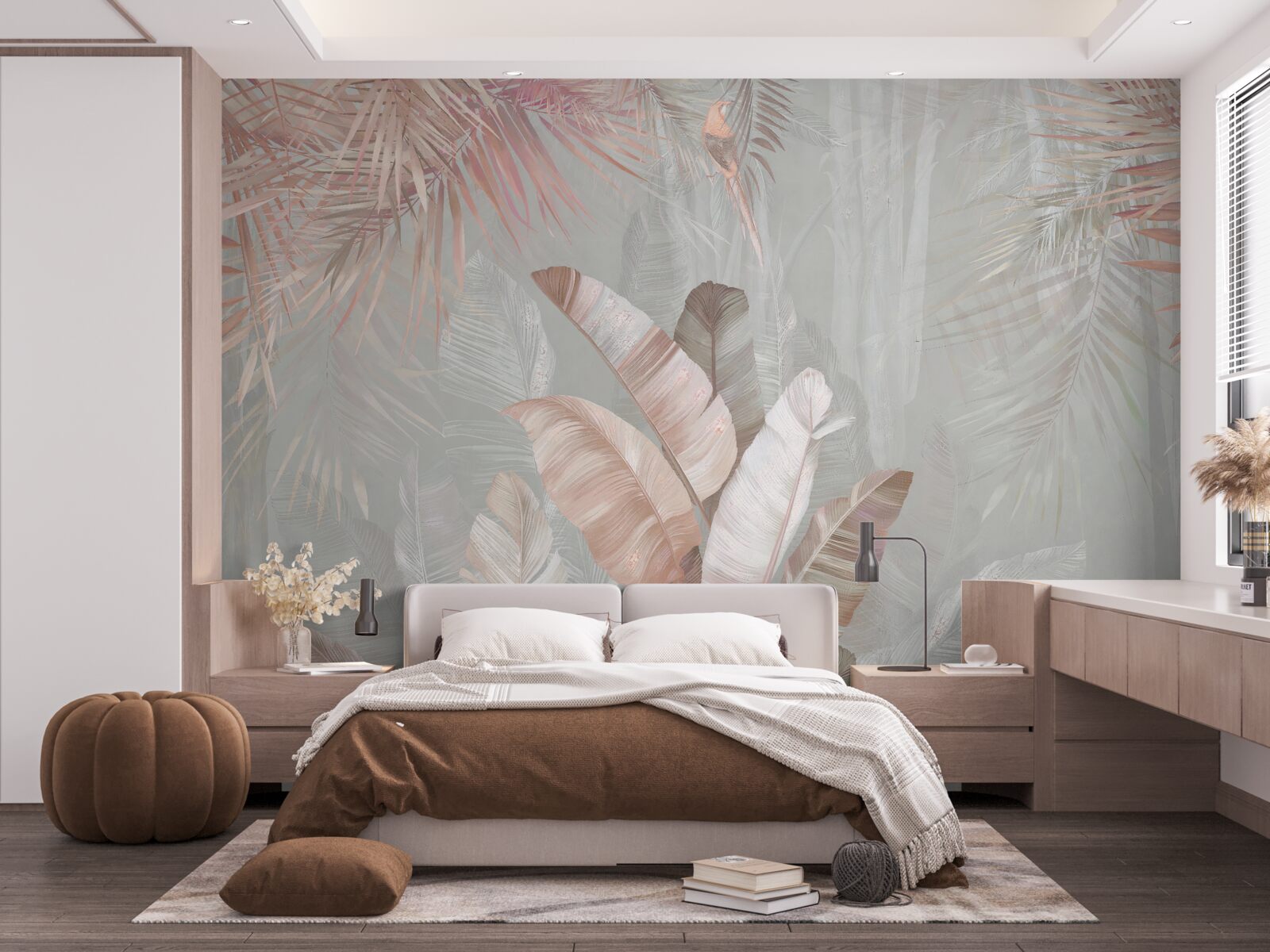 Фотошпалери м'який букет тропічного листя