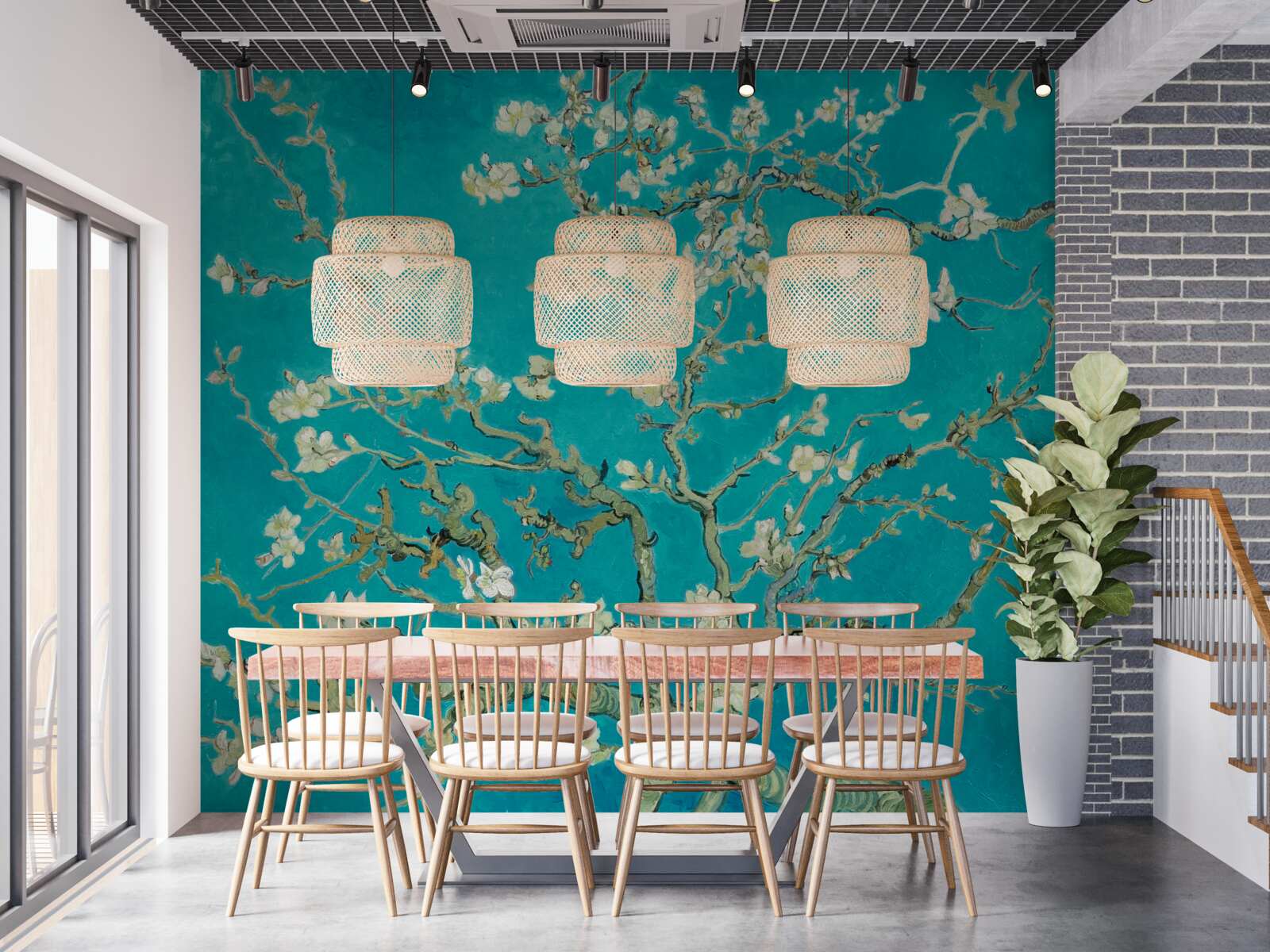 Фотошпалери квітучі гілки мигдалю