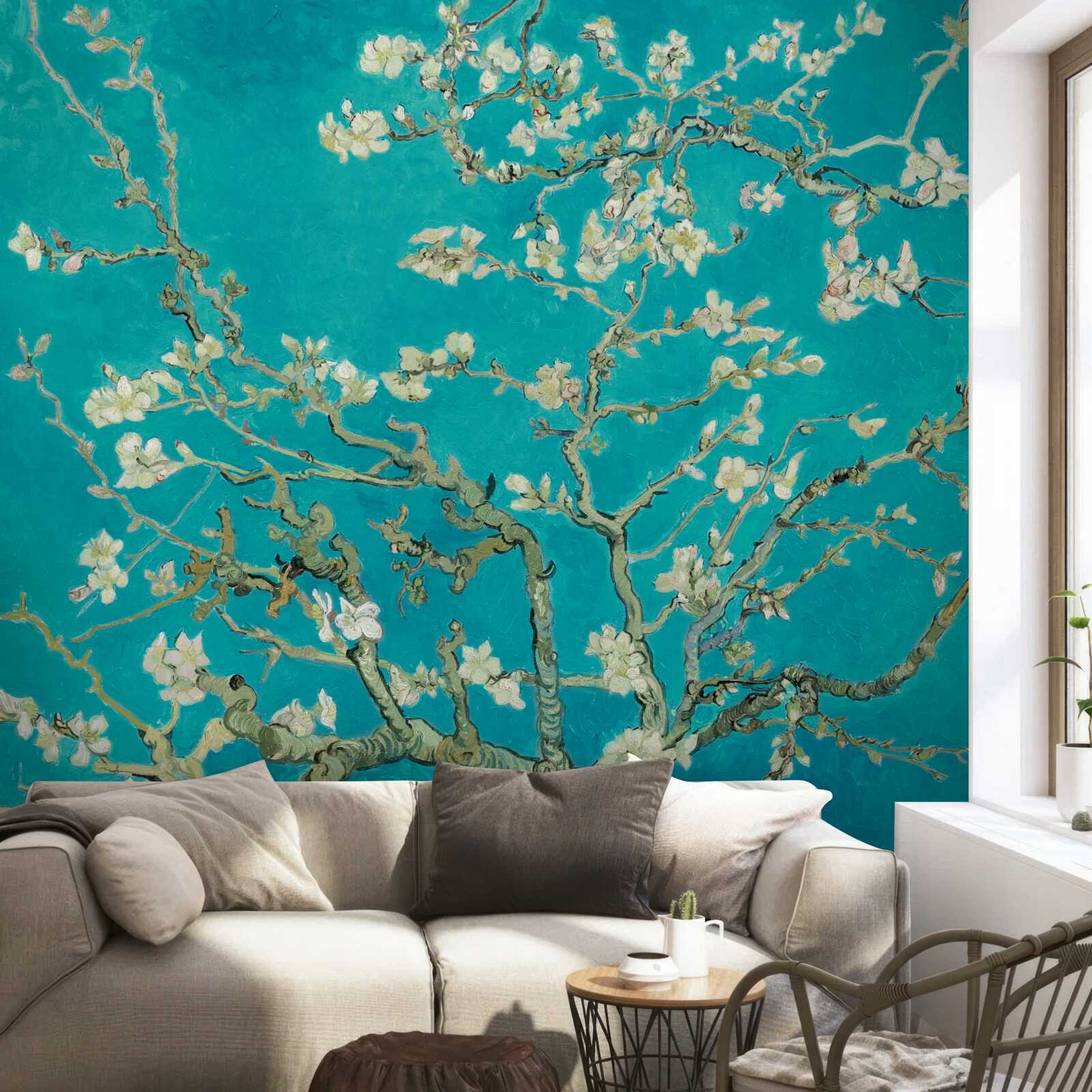 Фотошпалери квітучі гілки мигдалю