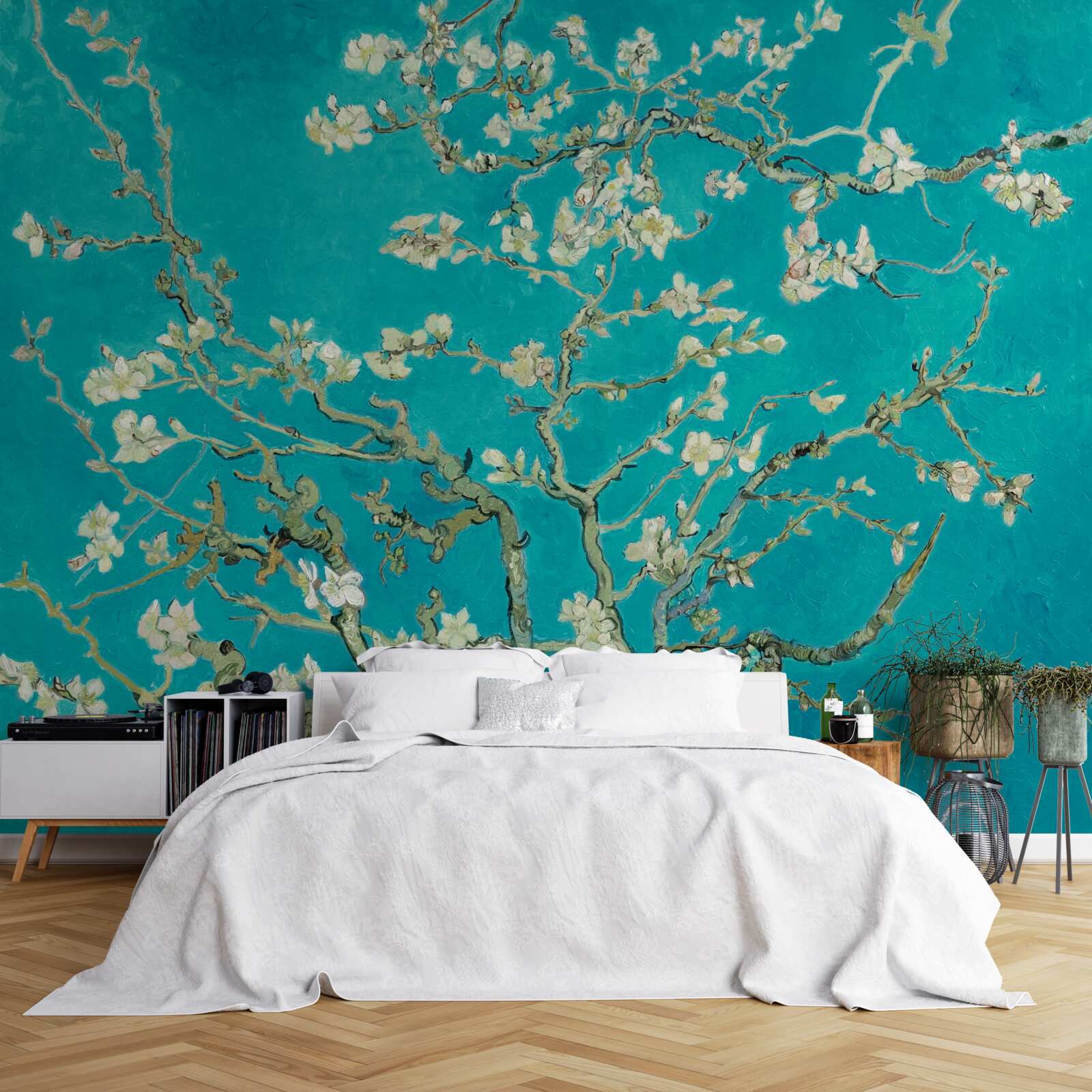 Фотошпалери квітучі гілки мигдалю