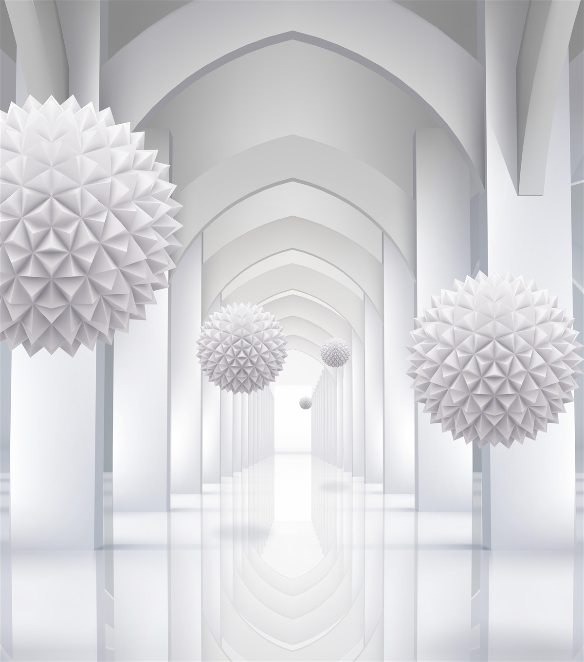 Фотошпалери Арки в готичному стилі та повітряні кулі, що здіймаються в небо