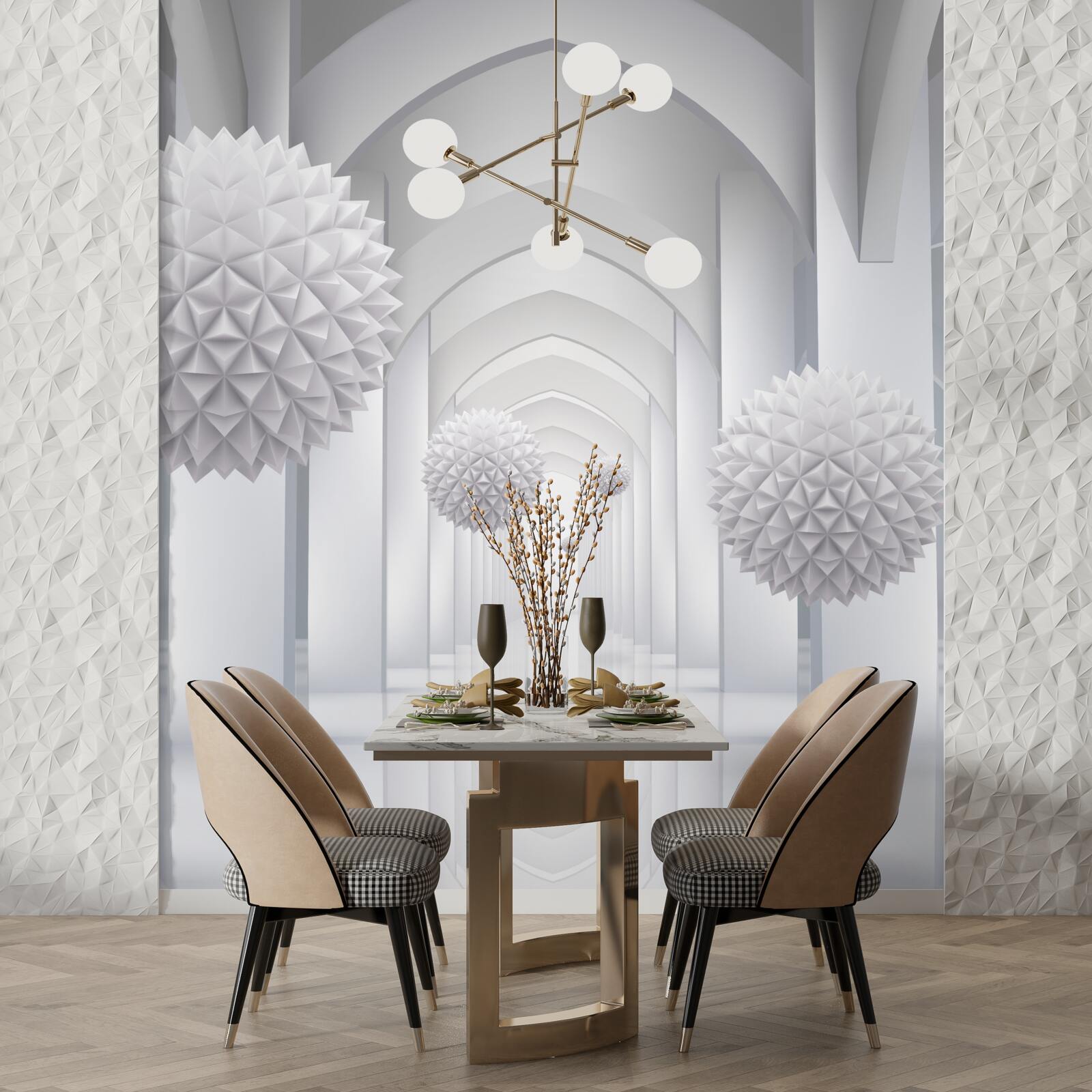 Фотошпалери Арки в готичному стилі та повітряні кулі, що здіймаються в небо