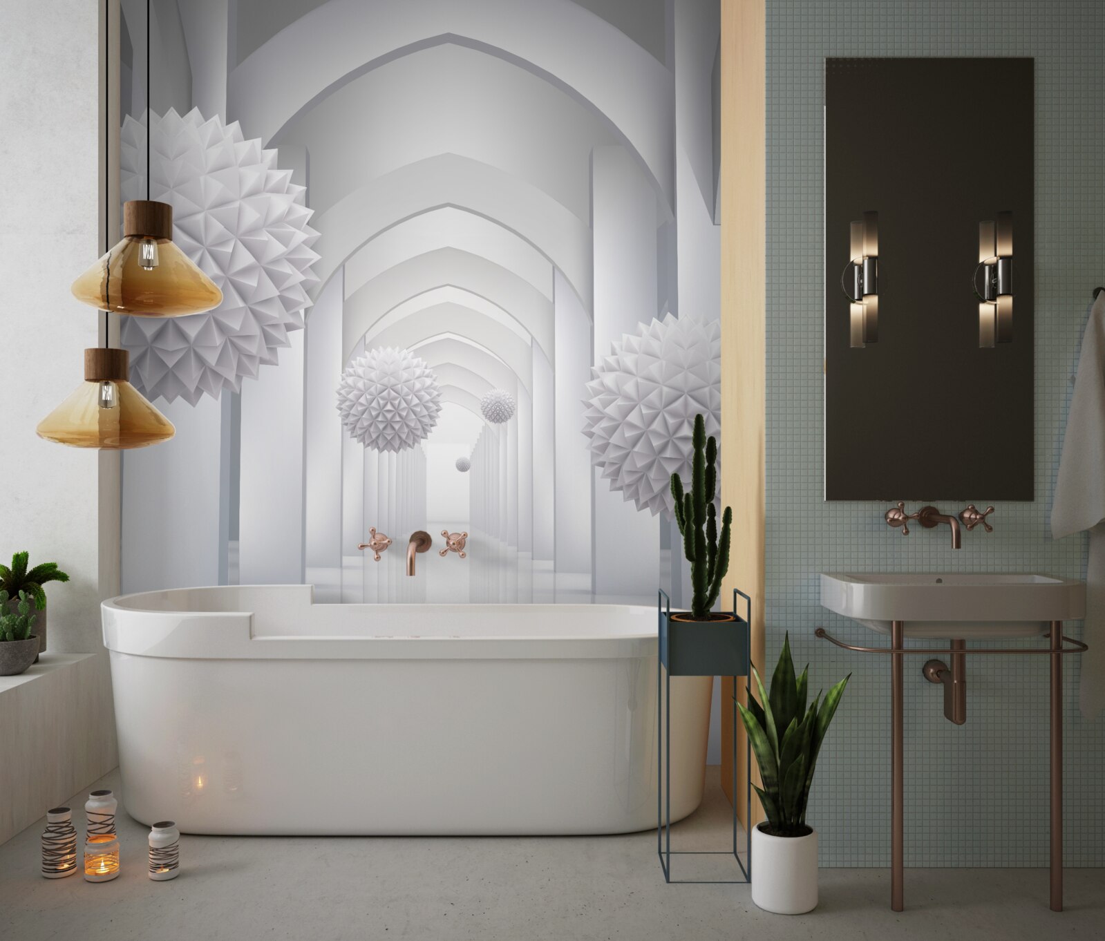 Фотошпалери Арки в готичному стилі та повітряні кулі, що здіймаються в небо