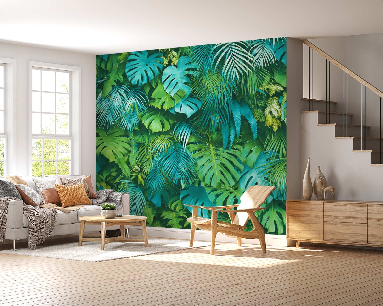 Фотошпалери чудовий калейдоскоп тропічного зеленого листя