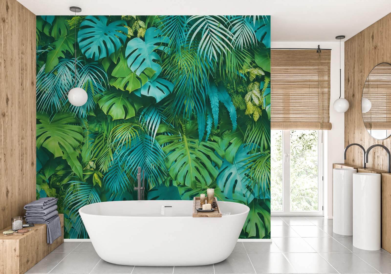 Фотошпалери чудовий калейдоскоп тропічного зеленого листя