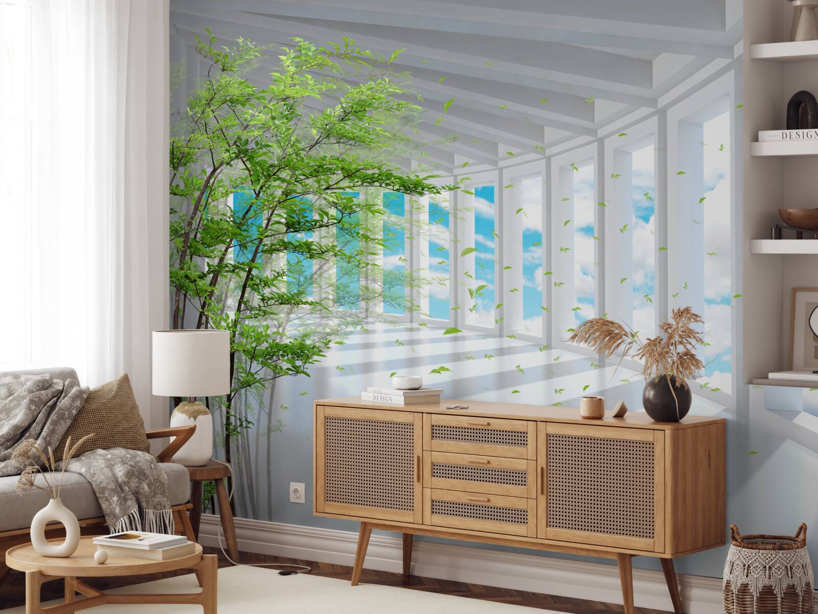 Фотошпалери захоплююча тераса, освітлена сонячними променями