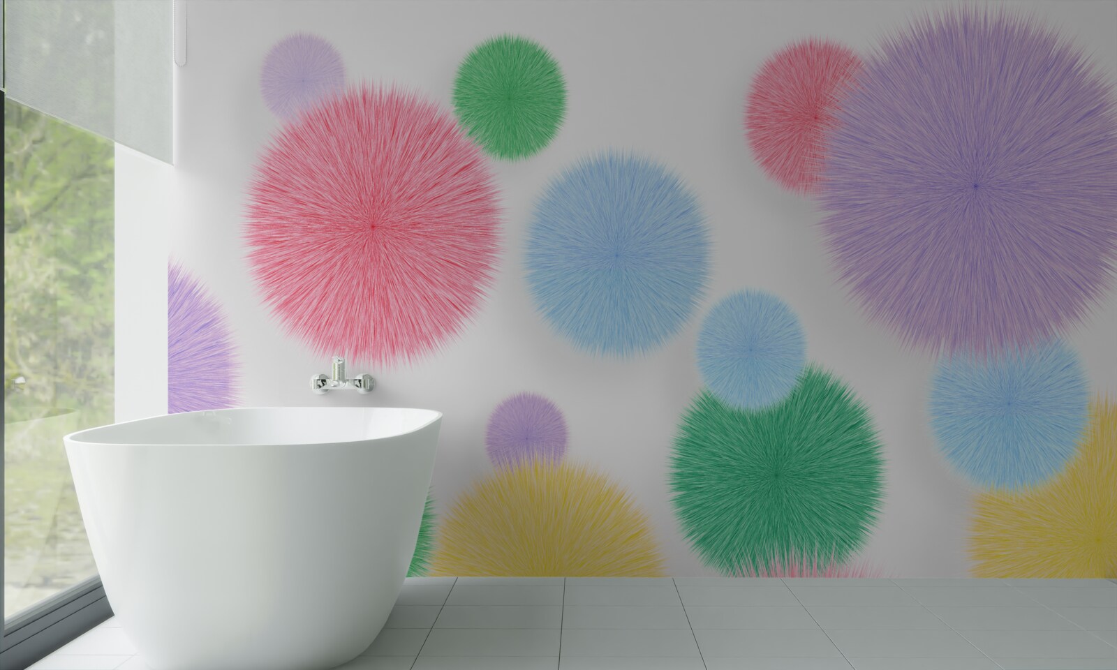 Фотошпалери кольорові кола на світлому фоні