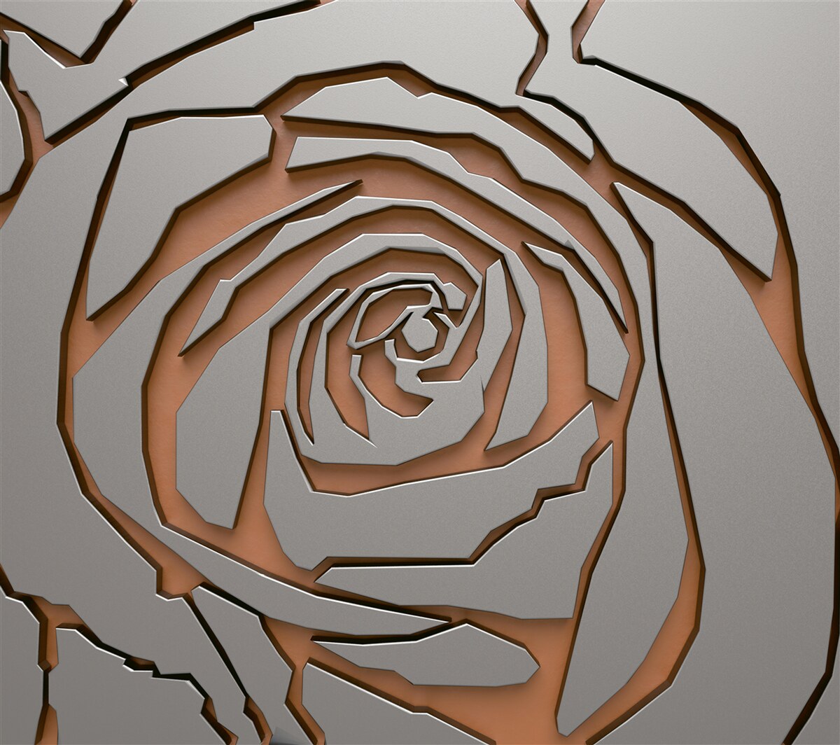 Фотошпалери сіра троянда зі сталі