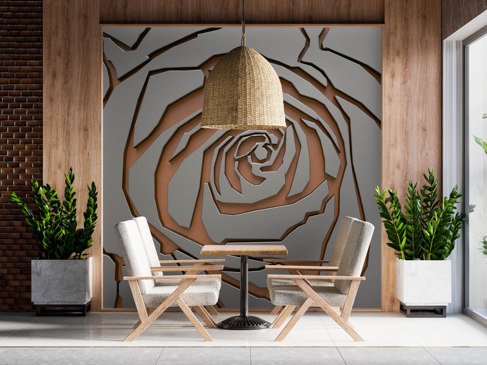 Фотошпалери сіра троянда зі сталі