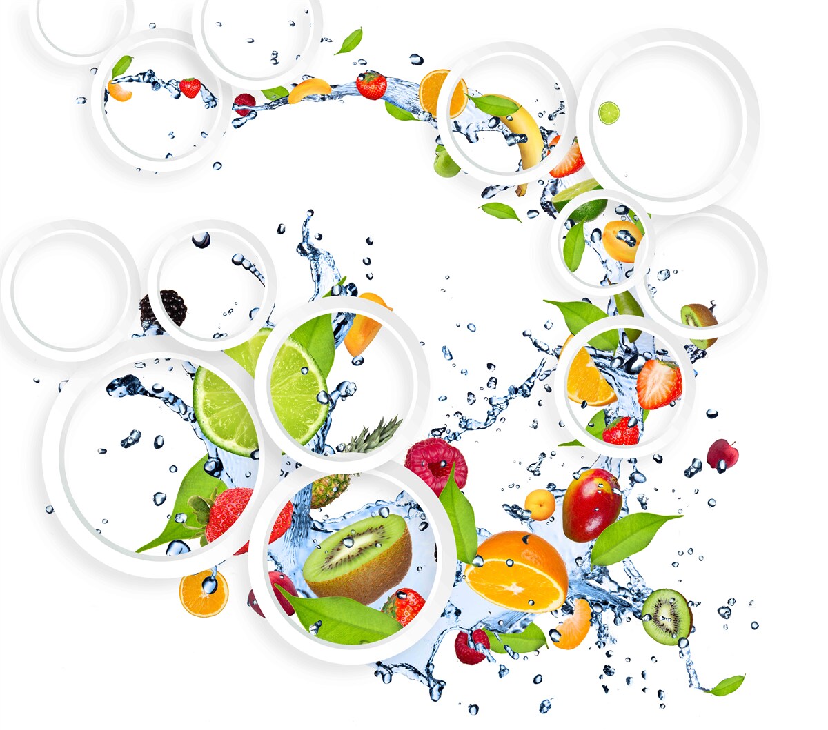 Фотошпалери фруктово-біла округлість