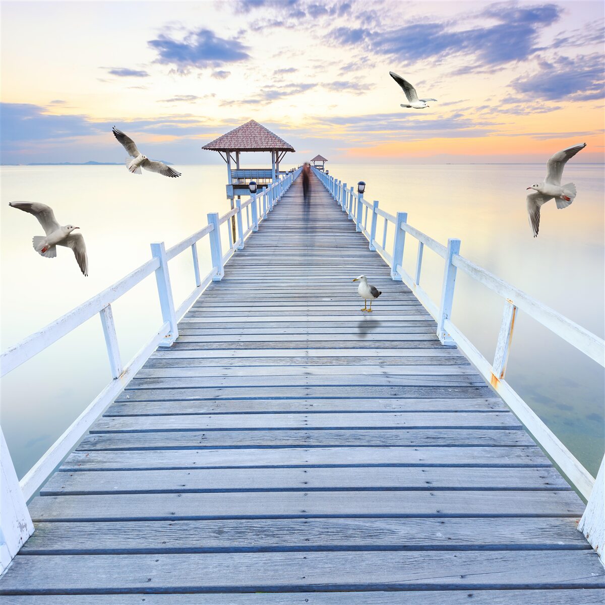 Фотошпалери дерев'яний міст, що веде до океану