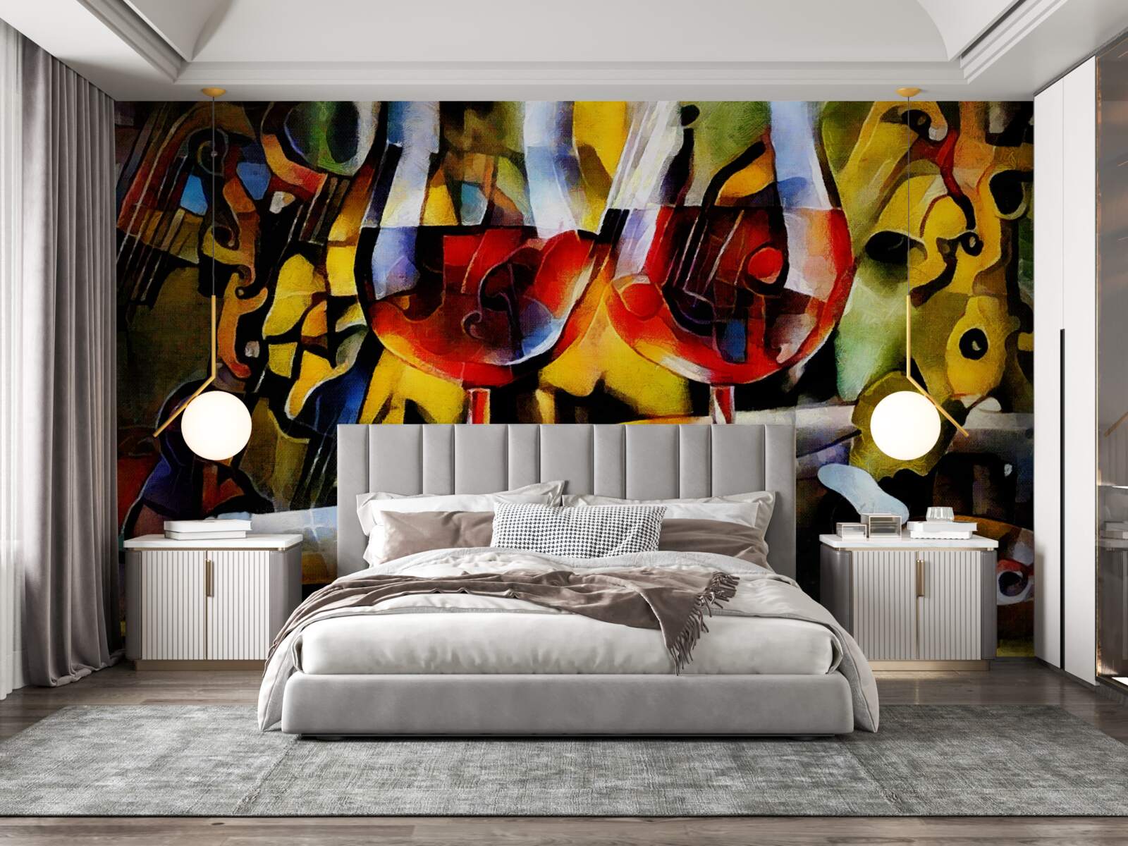 Фотошпалери винний мотив у кубістичному стилі