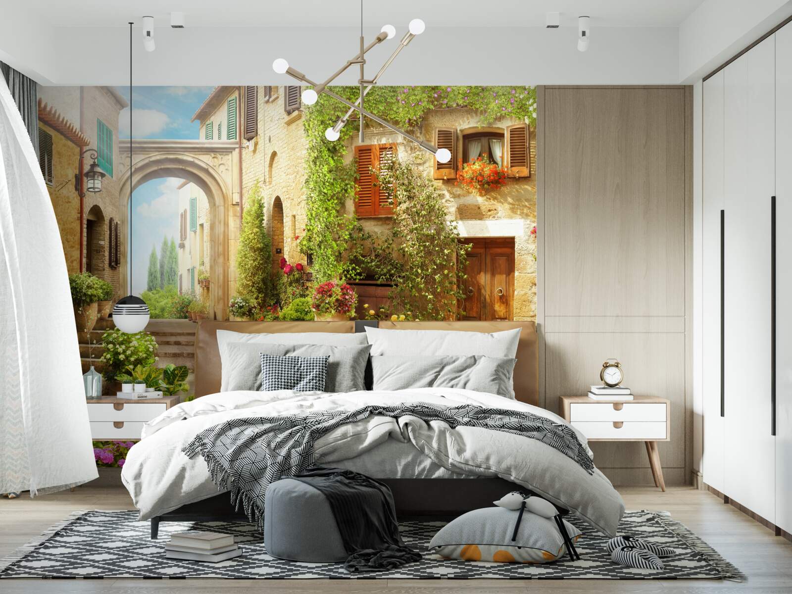 Фотошпалери квітковий куточок на вулиці