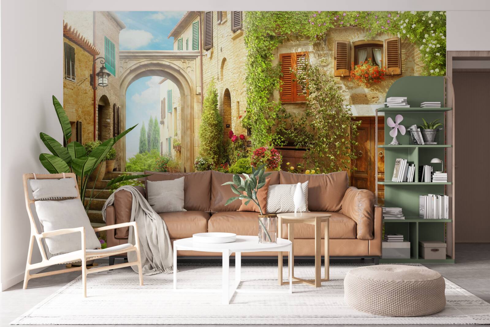 Фотошпалери квітковий куточок на вулиці