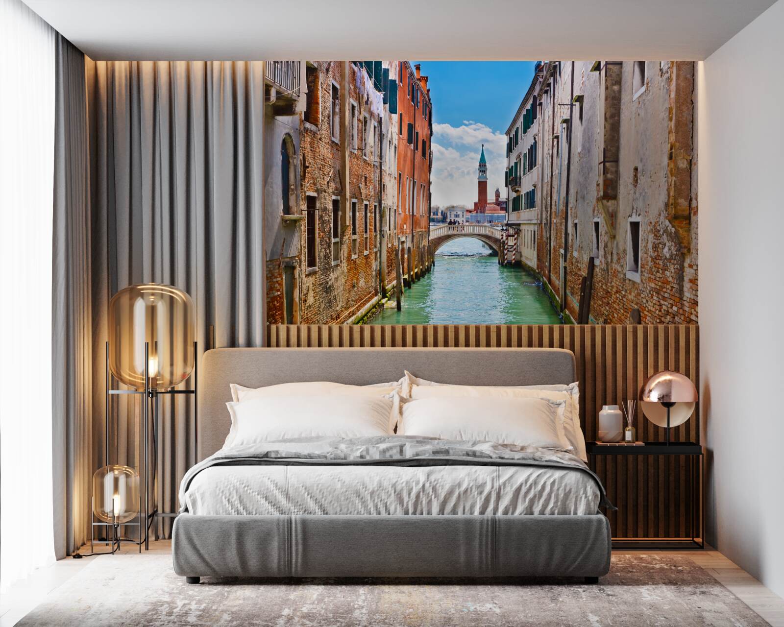 Фотошпалери вид на венеціанський замок з каналу