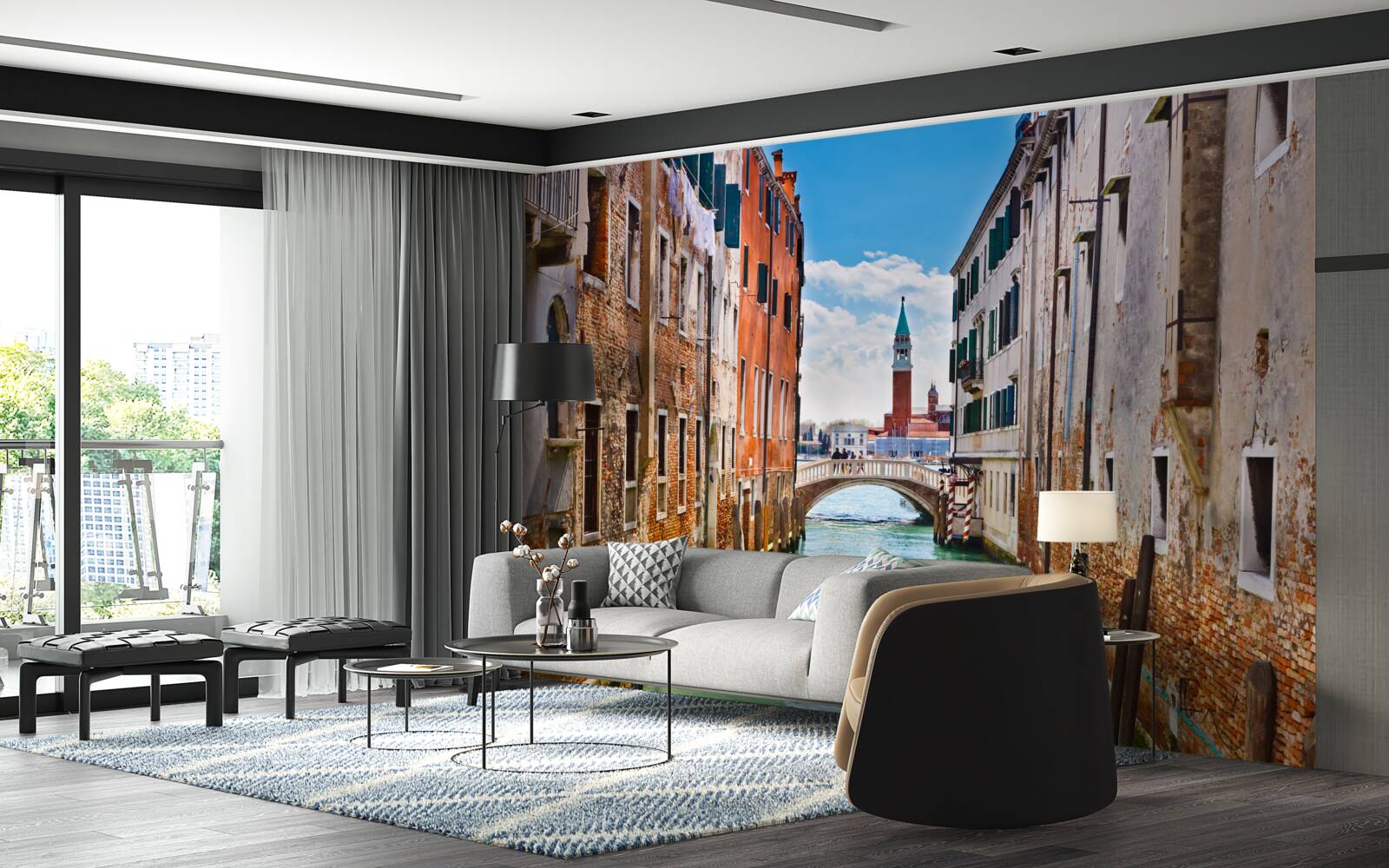 Фотошпалери вид на венеціанський замок з каналу