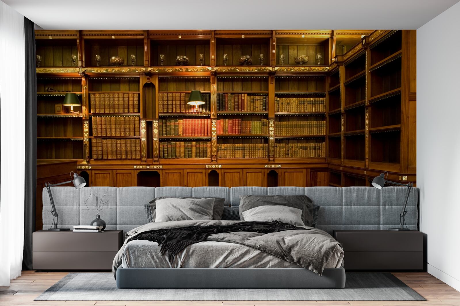 Фотошпалери бібліотека, повна старовинних книг