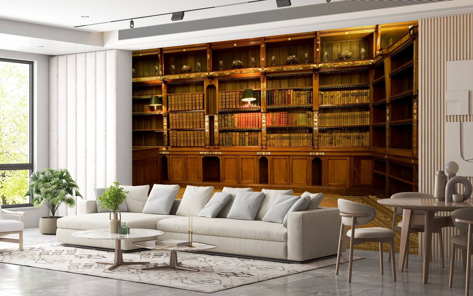 Фотошпалери бібліотека, повна старовинних книг