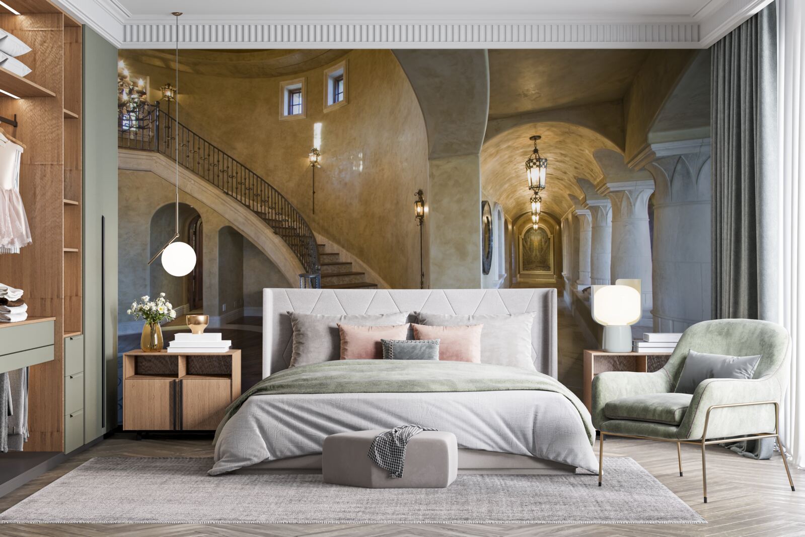 Фотошпалери використання мармуру в дизайні житлової архітектури