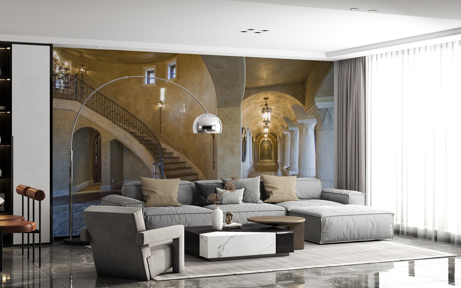 Фотошпалери використання мармуру в дизайні житлової архітектури