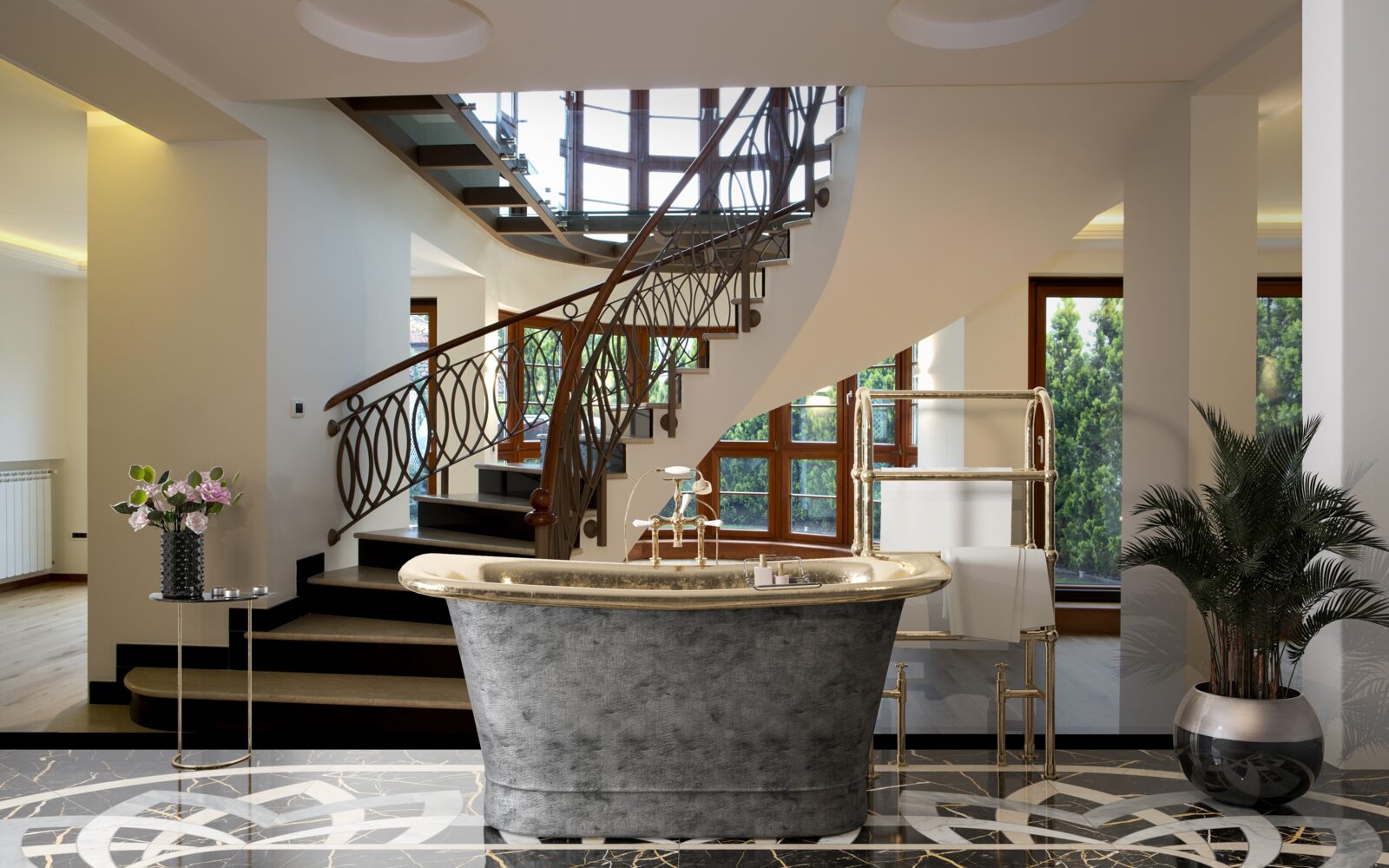 Фотошпалери вестибюль з парадними сходами