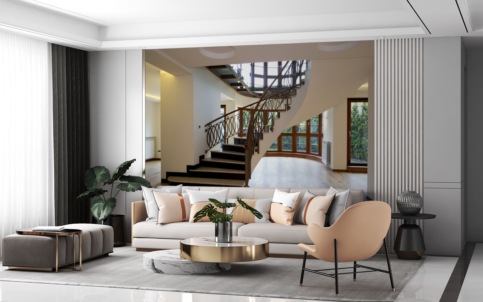 Фотошпалери вестибюль з парадними сходами