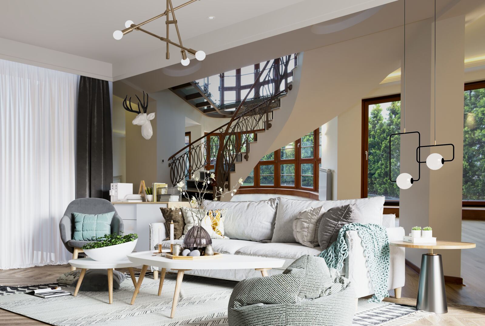 Фотошпалери вестибюль з парадними сходами