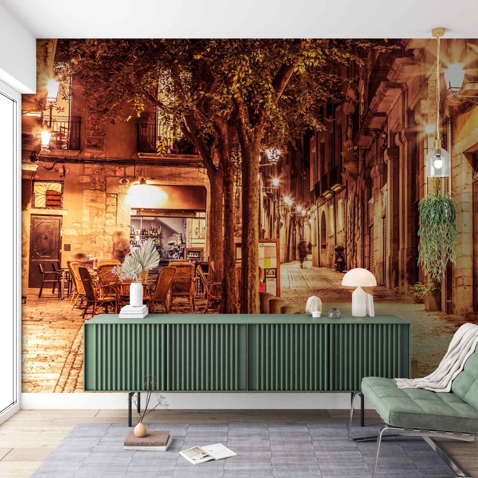 Фотошпалери вечірня вулиця старовинного міста