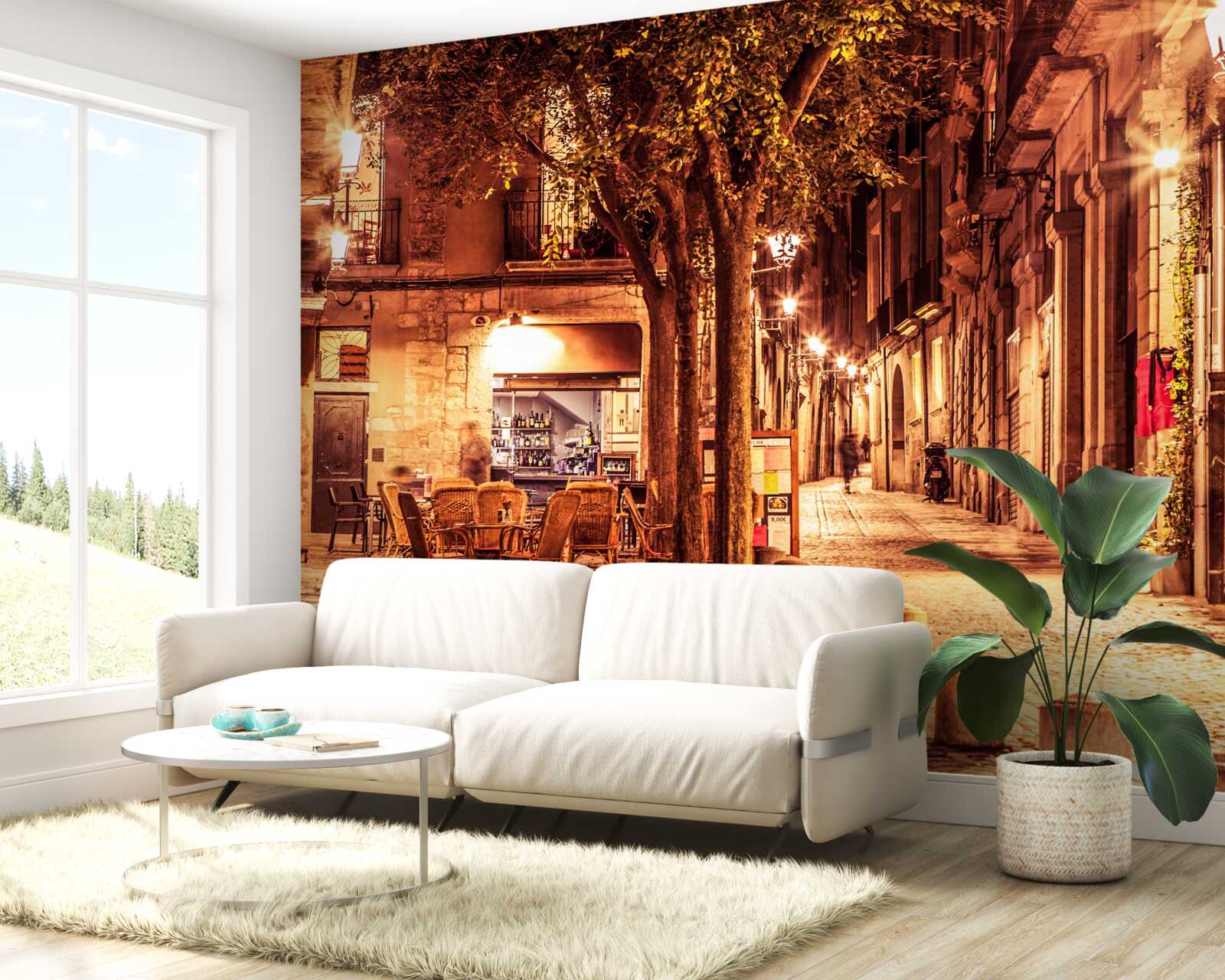 Фотошпалери вечірня вулиця старовинного міста