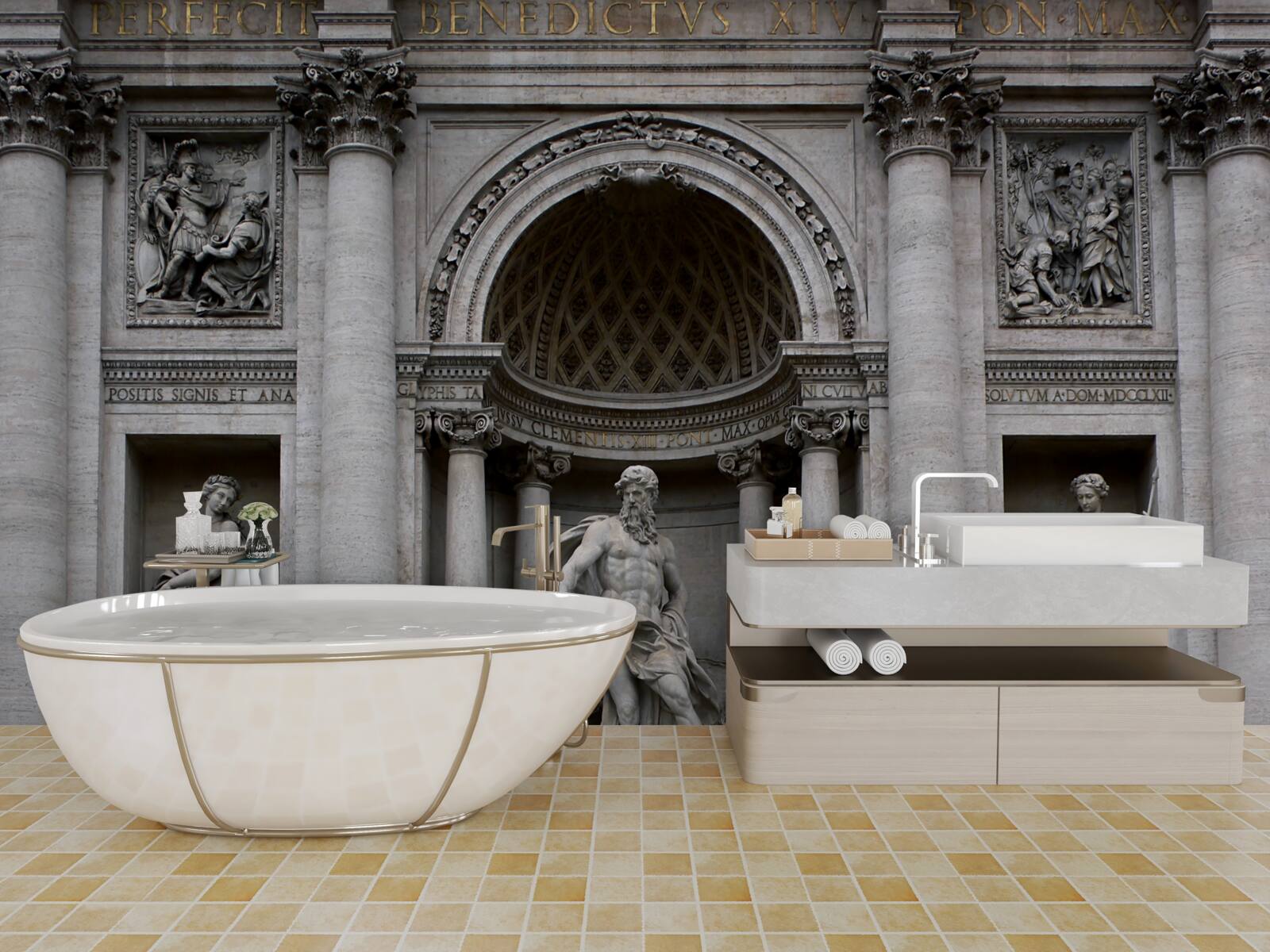 Фотошпалери треби фонтанних статуй