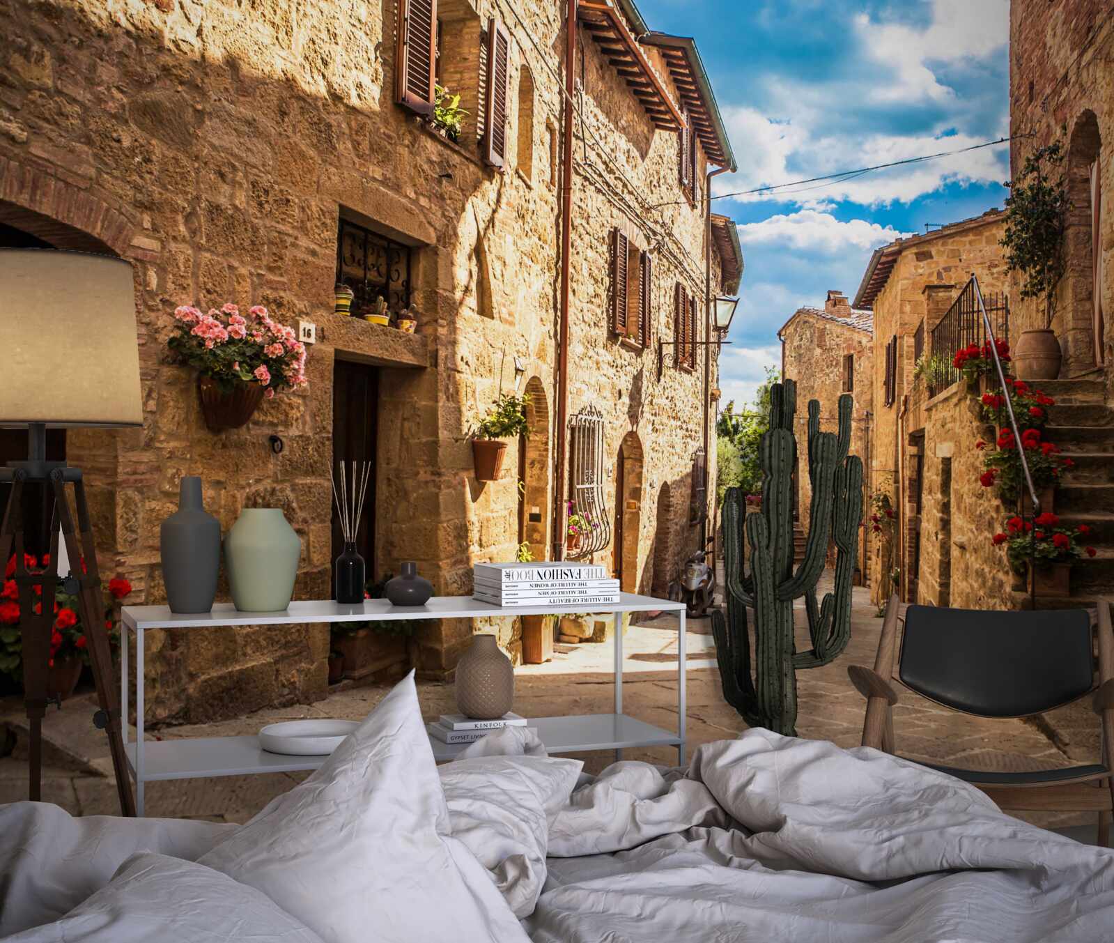 Фотошпалери тосканська вулиця в ясний літній день