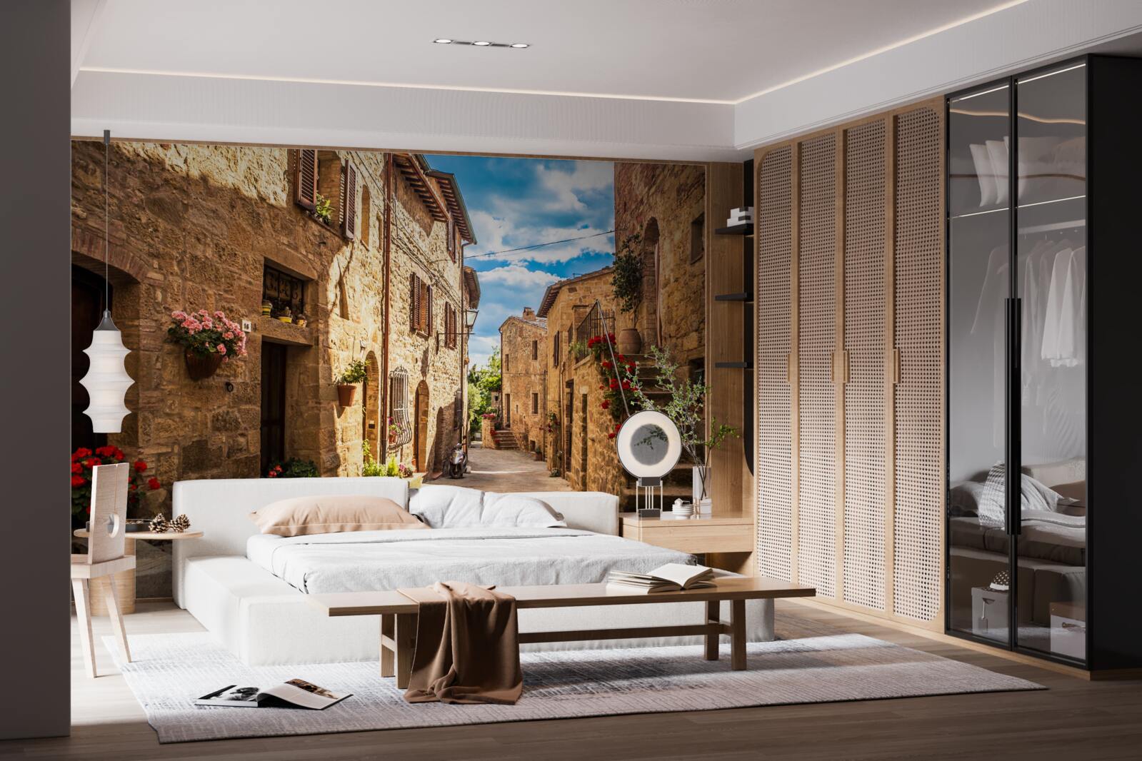 Фотошпалери тосканська вулиця в ясний літній день