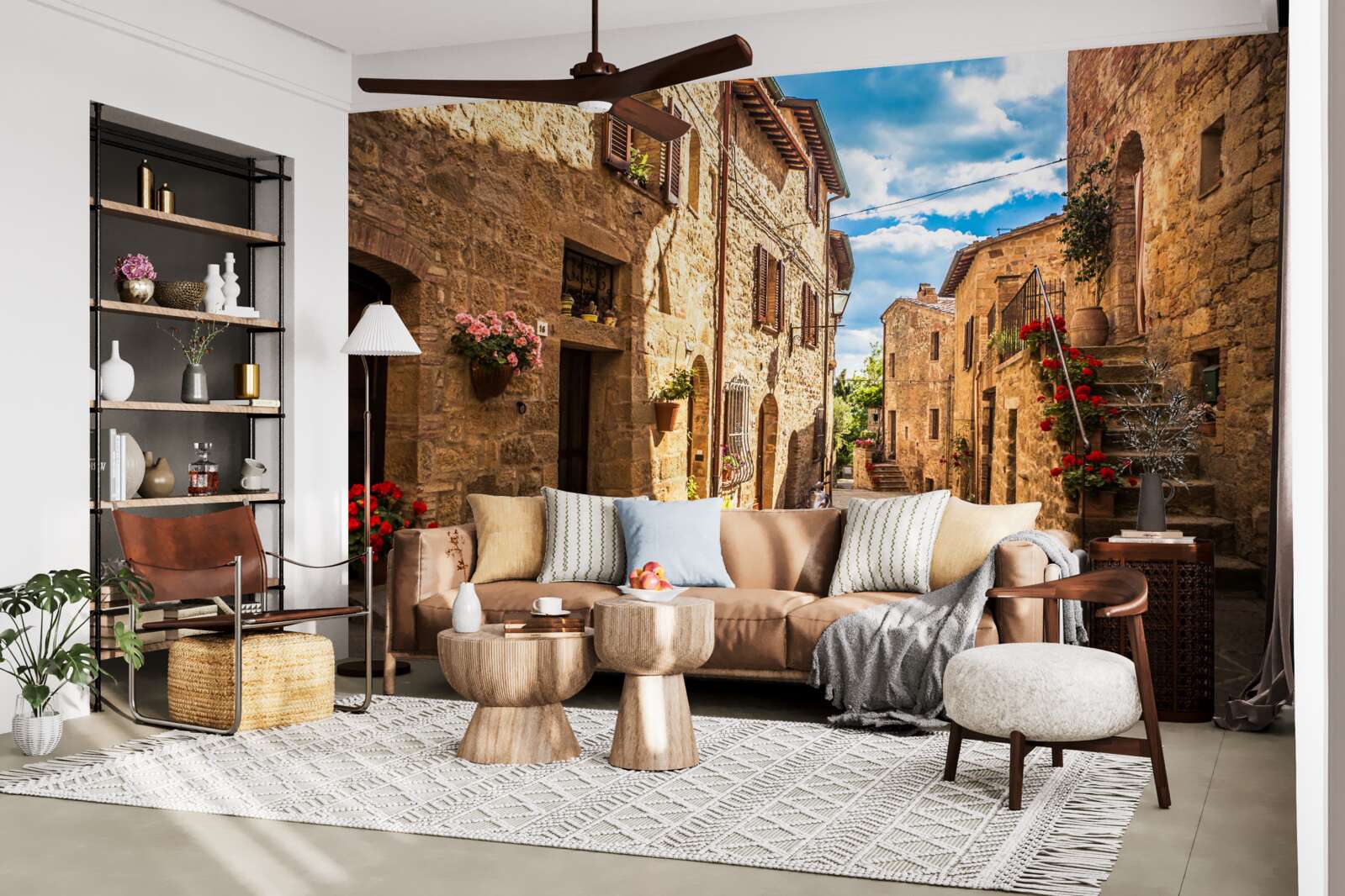 Фотошпалери тосканська вулиця в ясний літній день