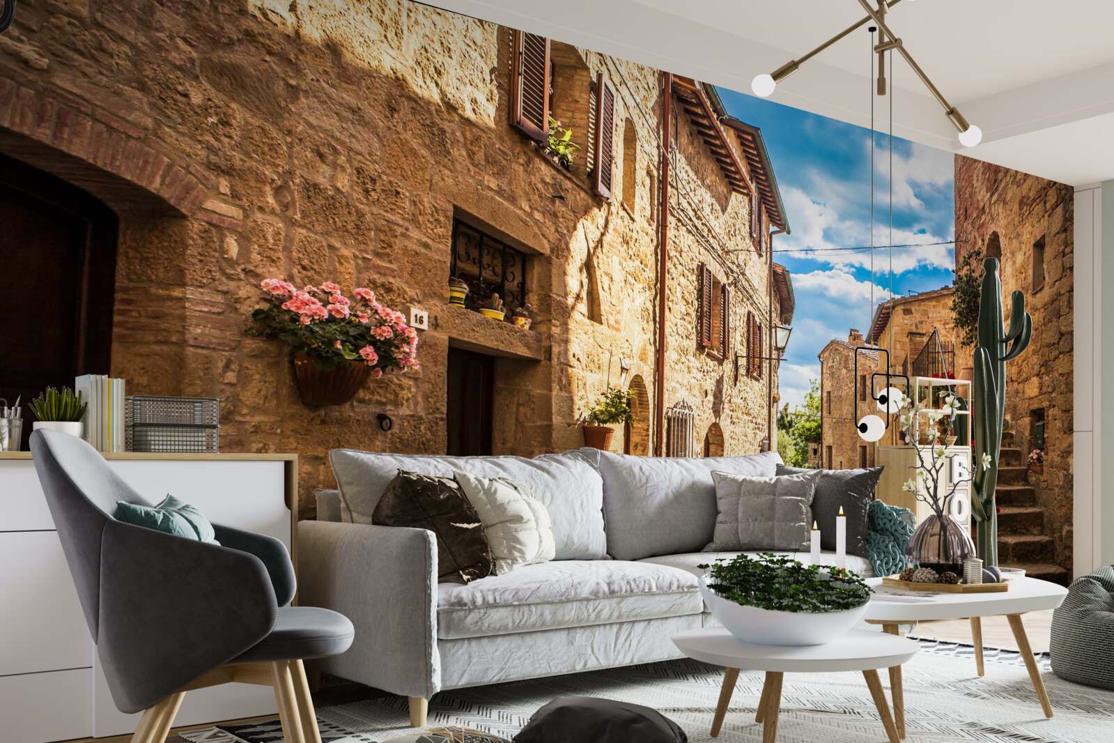 Фотошпалери тосканська вулиця в ясний літній день