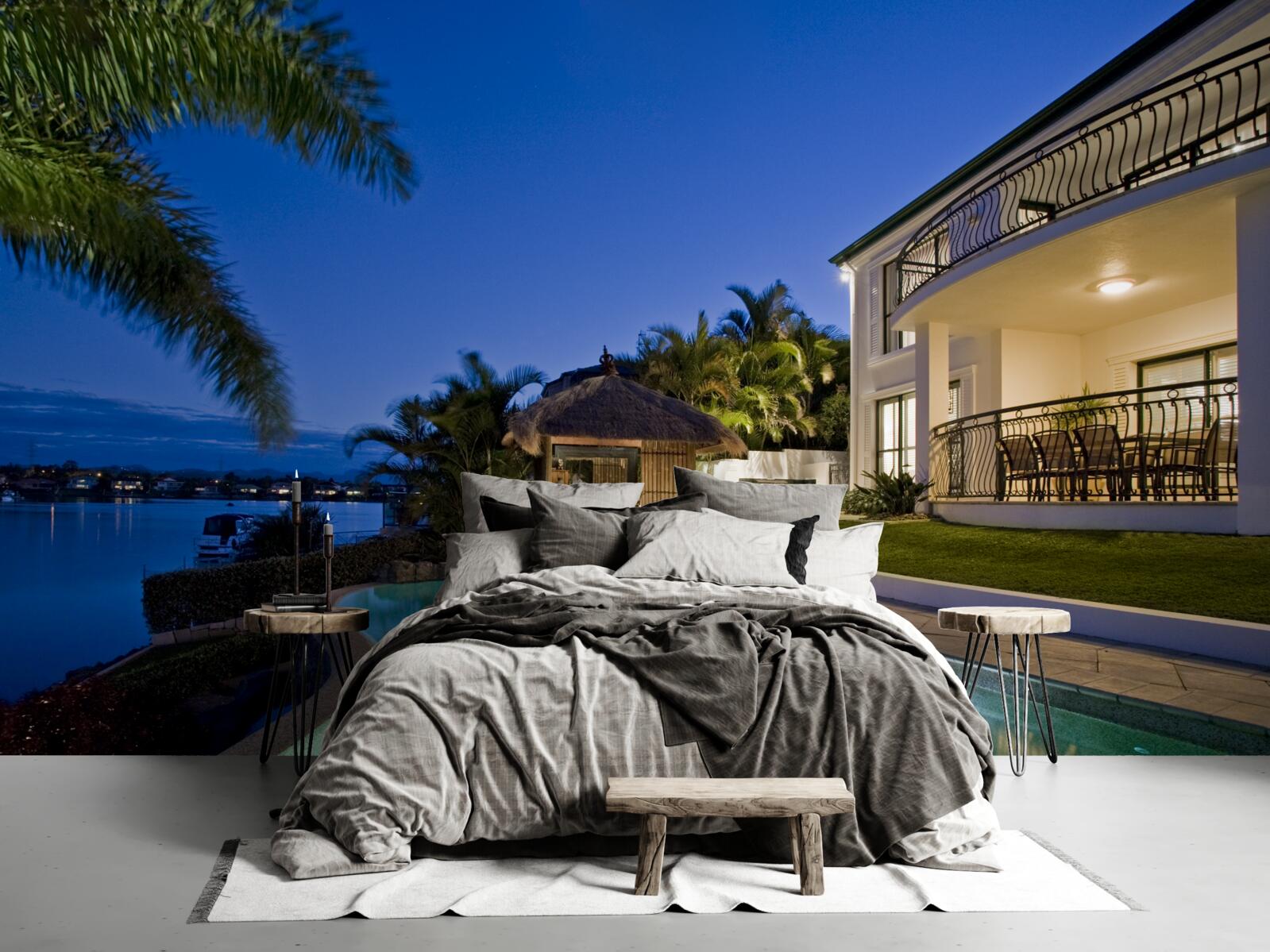 Фотошпалери розкішний басейн поруч із ділянкою