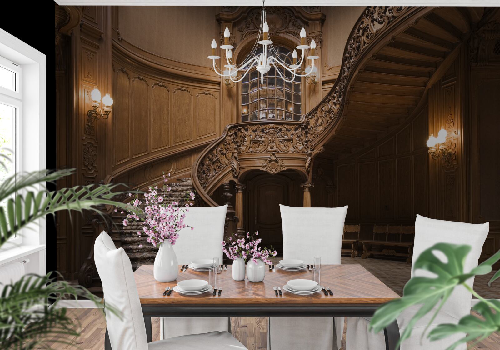 Фотошпалери дерев'яні сходи в гуртожитку