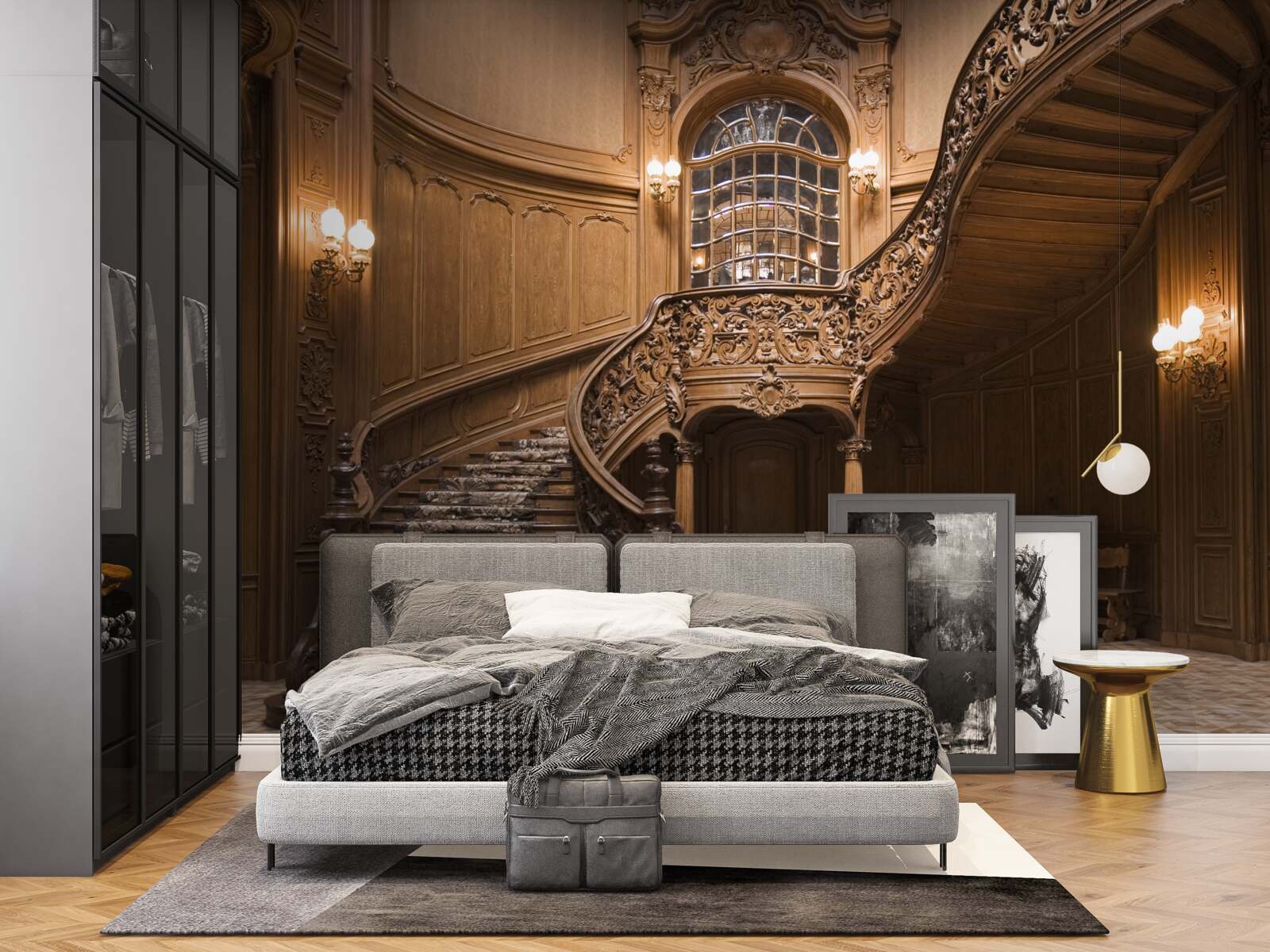 Фотошпалери дерев'яні сходи в гуртожитку